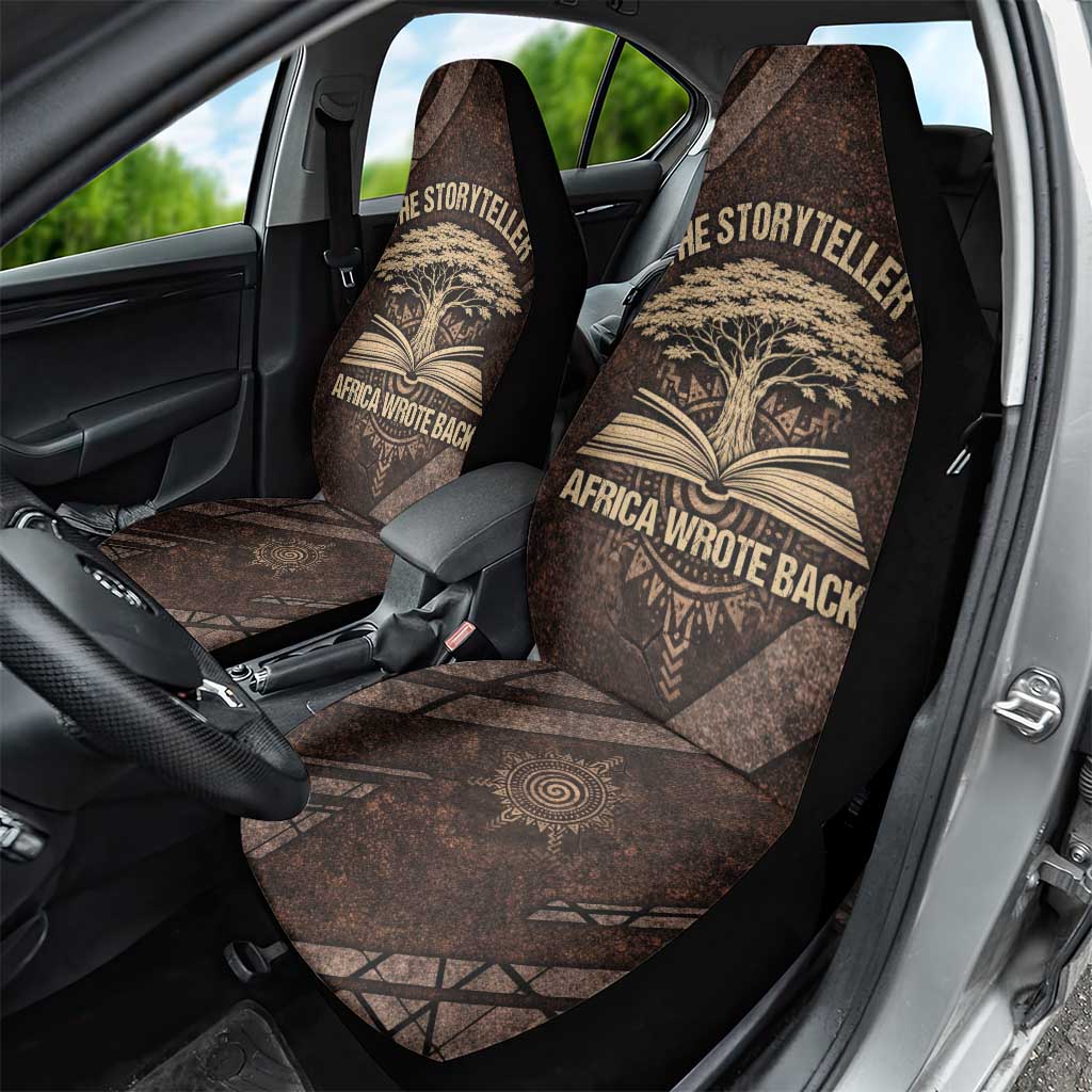 Chinua Achebe Car Seat Cover with Tribal Symbol Design, The Storyteller Quote and Africa Wrote Back - Wonder Print Shop