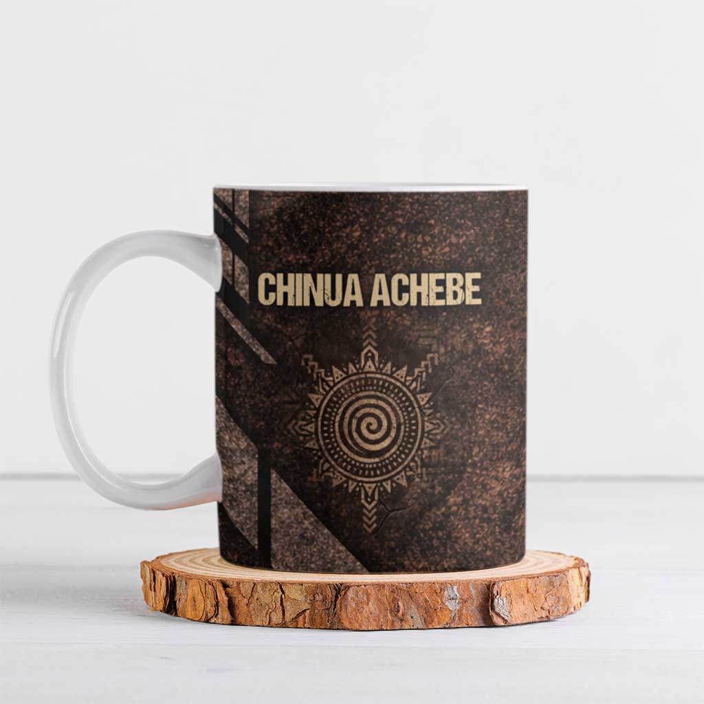 Chinua Achebe Ceramic Mug with Tribal Symbol Design, The Storyteller Quote and Africa Wrote Back - Wonder Print Shop