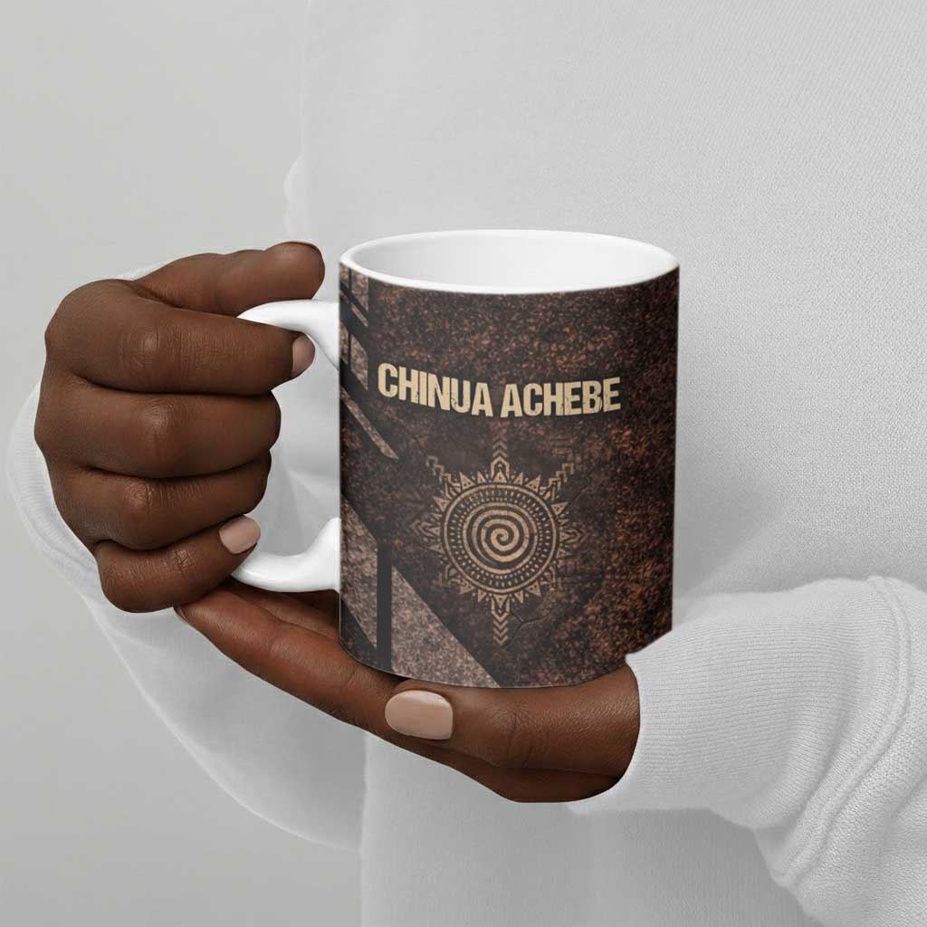 Chinua Achebe Ceramic Mug with Tribal Symbol Design, The Storyteller Quote and Africa Wrote Back - Wonder Print Shop