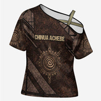Chinua Achebe Cross Shoulder Shirt with Tribal Symbol Design, The Storyteller Quote and Africa Wrote Back - Wonder Print Shop