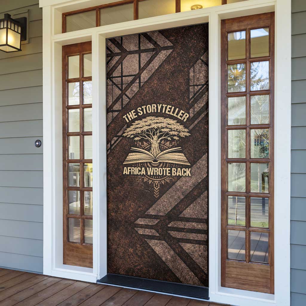 Chinua Achebe Door Cover with Tribal Symbol Design, The Storyteller Quote and Africa Wrote Back - Wonder Print Shop