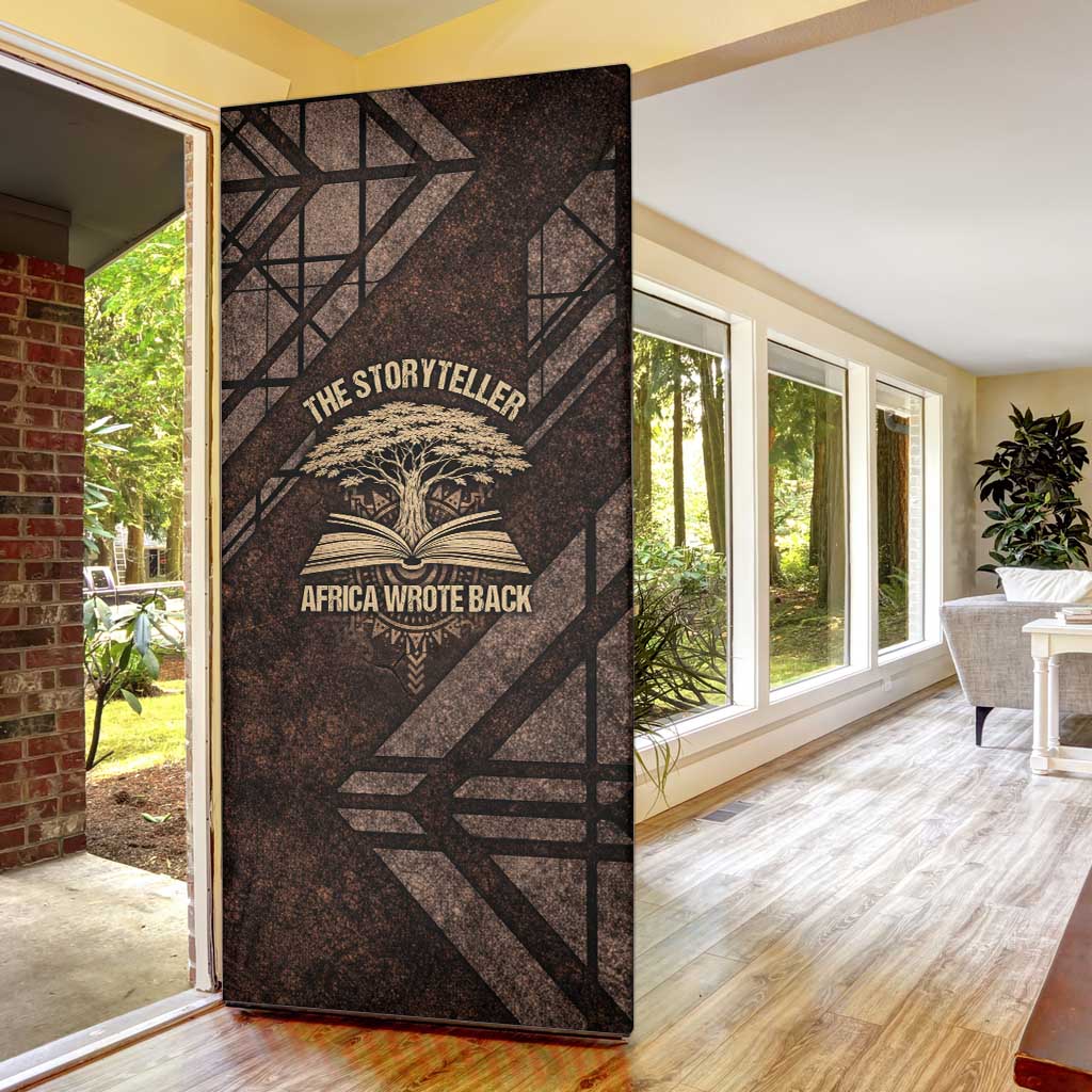 Chinua Achebe Door Cover with Tribal Symbol Design, The Storyteller Quote and Africa Wrote Back - Wonder Print Shop
