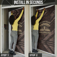 Chinua Achebe Door Cover with Tribal Symbol Design, The Storyteller Quote and Africa Wrote Back - Wonder Print Shop