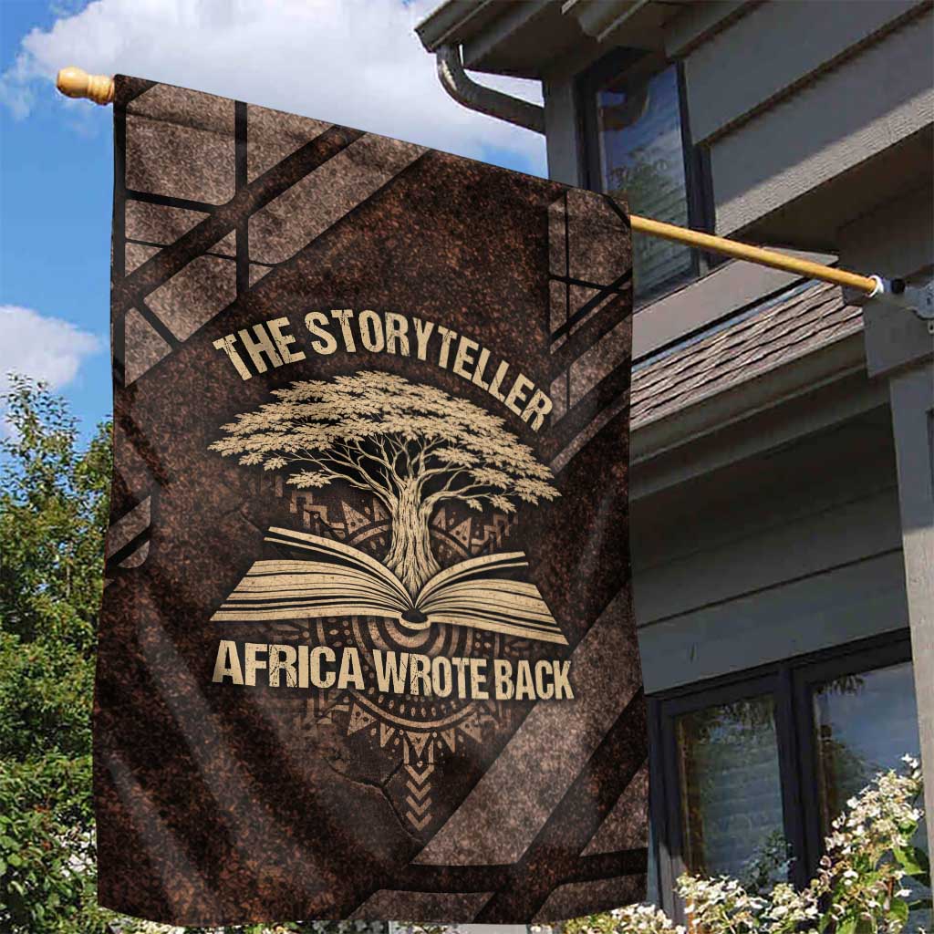 Chinua Achebe Garden Flag with Tribal Symbol Design, The Storyteller Quote and Africa Wrote Back - Wonder Print Shop