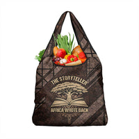 Chinua Achebe Grocery Bag with Tribal Symbol Design, The Storyteller Quote and Africa Wrote Back - Wonder Print Shop