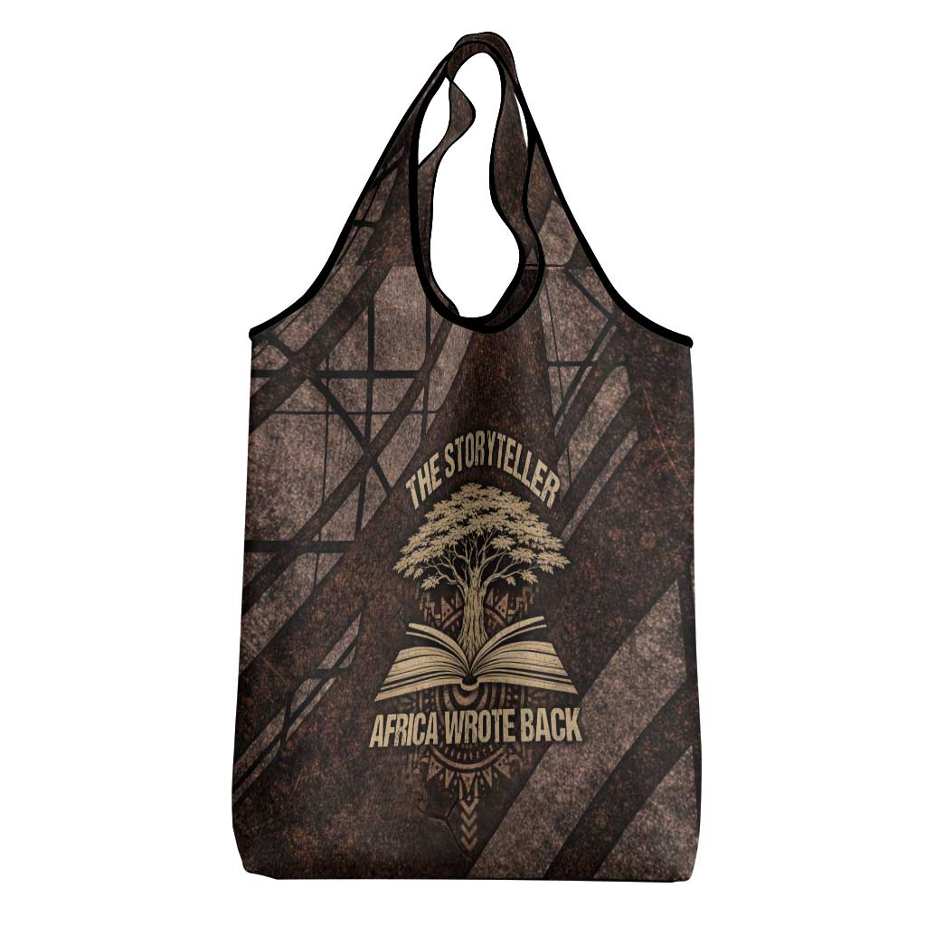 Chinua Achebe Grocery Bag with Tribal Symbol Design, The Storyteller Quote and Africa Wrote Back - Wonder Print Shop