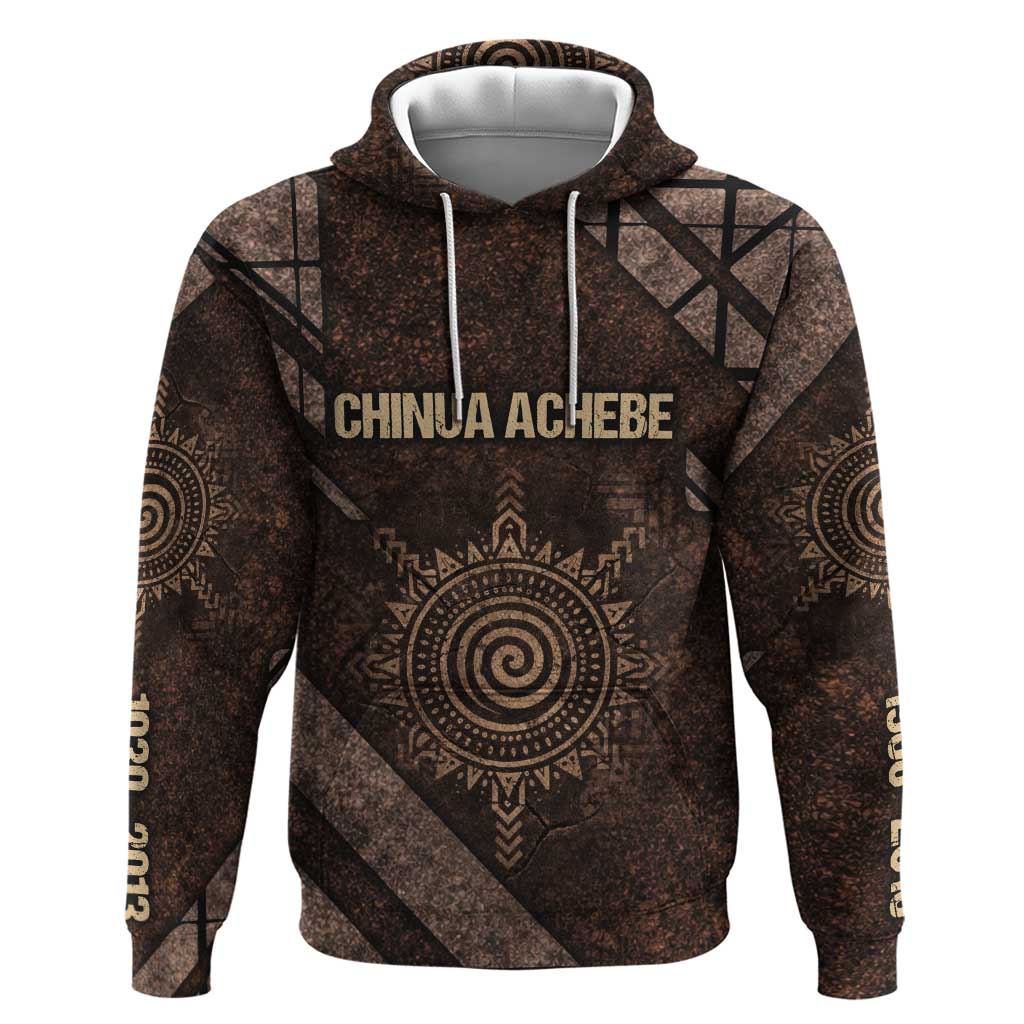 Chinua Achebe Hoodie with Tribal Symbol Design, The Storyteller Quote and Africa Wrote Back - Wonder Print Shop