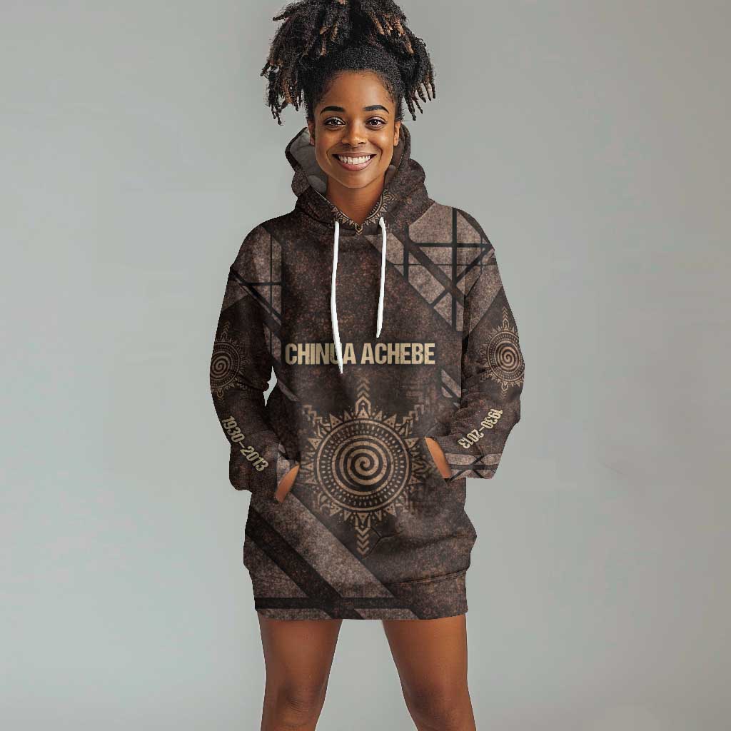Chinua Achebe Hoodie Dress with Tribal Symbol Design, The Storyteller Quote and Africa Wrote Back - Wonder Print Shop