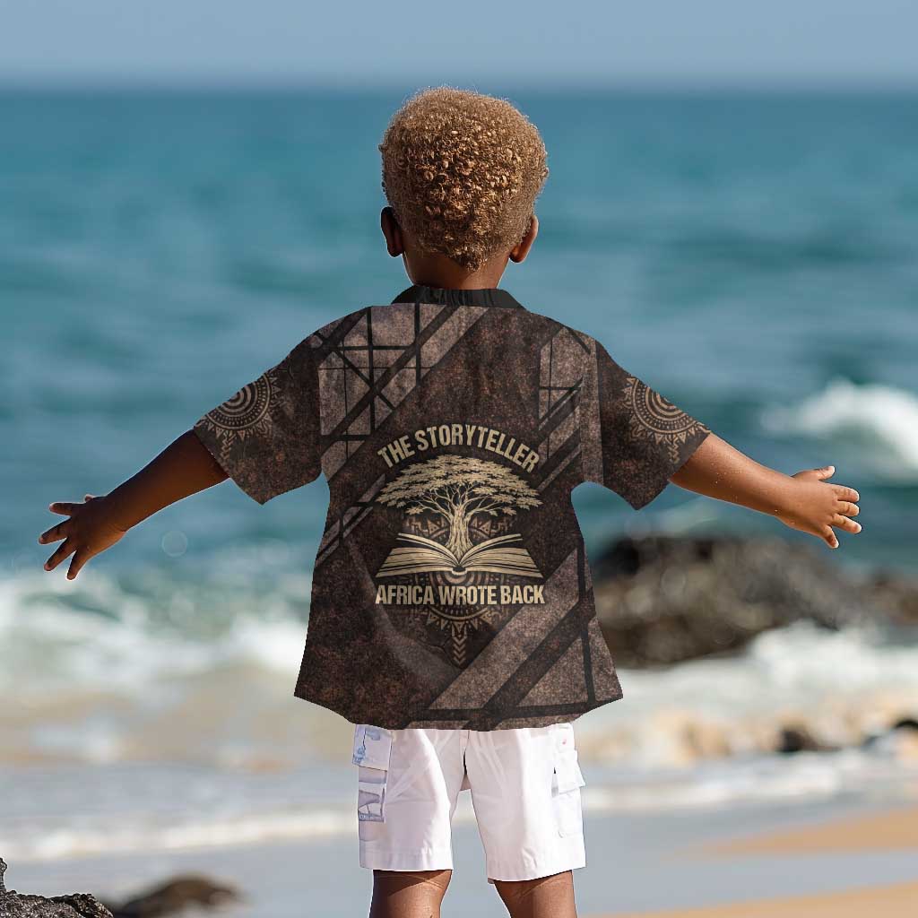 Chinua Achebe Kid Hawaiian Shirt with Tribal Symbol Design, The Storyteller Quote and Africa Wrote Back - Wonder Print Shop