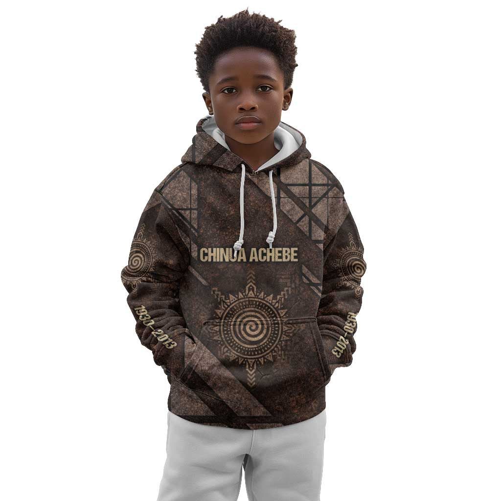 Chinua Achebe Kid Hoodie with Tribal Symbol Design, The Storyteller Quote and Africa Wrote Back - Wonder Print Shop