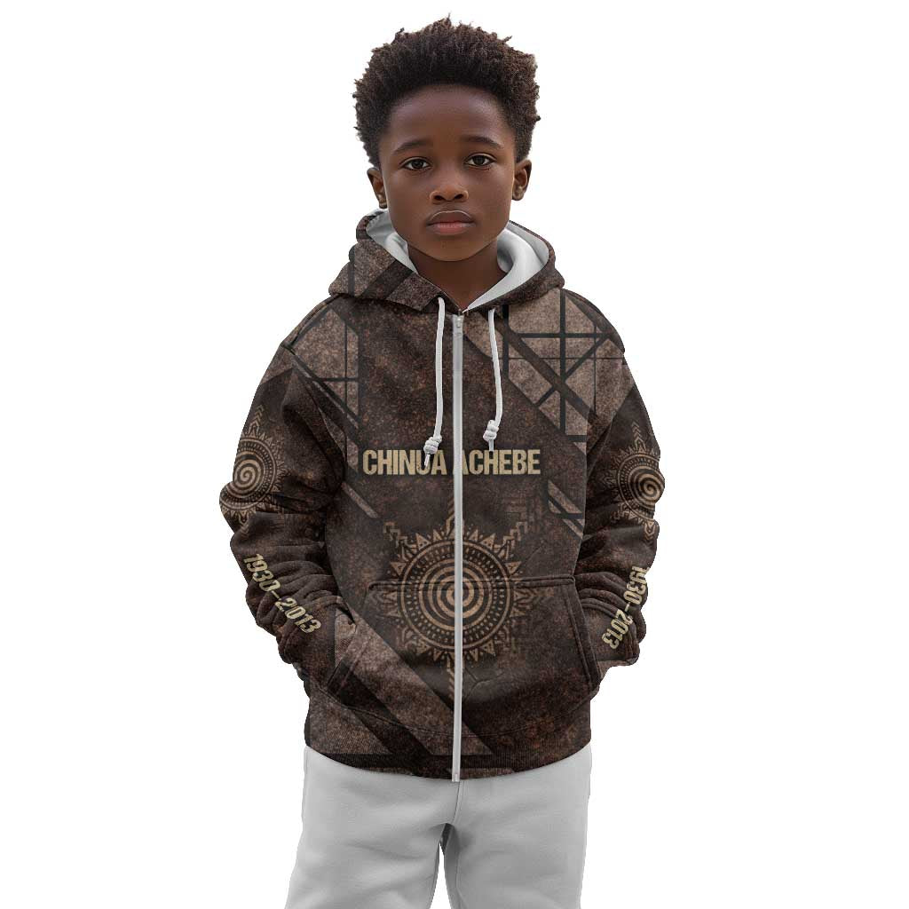 Chinua Achebe Kid Hoodie with Tribal Symbol Design, The Storyteller Quote and Africa Wrote Back - Wonder Print Shop