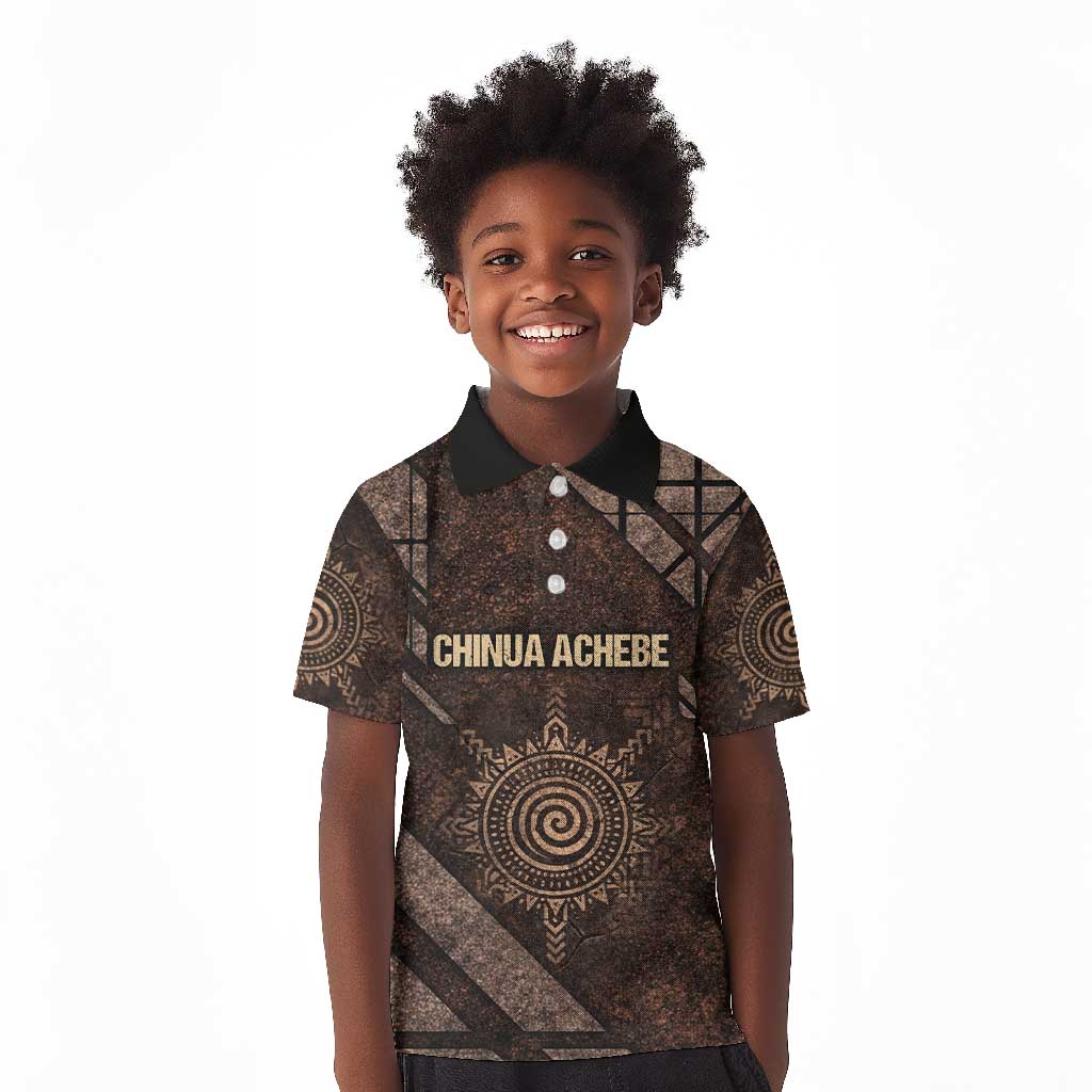 Chinua Achebe Kid Polo Shirt with Tribal Symbol Design, The Storyteller Quote and Africa Wrote Back - Wonder Print Shop
