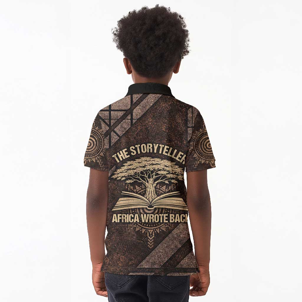 Chinua Achebe Kid Polo Shirt with Tribal Symbol Design, The Storyteller Quote and Africa Wrote Back - Wonder Print Shop