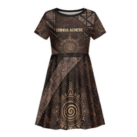 Chinua Achebe Kid Short Sleeve Dress with Tribal Symbol Design, The Storyteller Quote and Africa Wrote Back - Wonder Print Shop