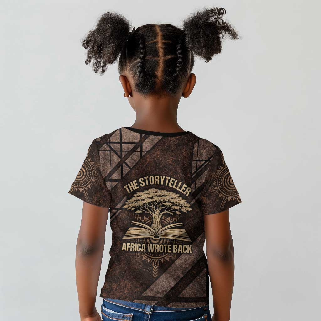 Chinua Achebe Kid T shirt with Tribal Symbol Design, The Storyteller Quote and Africa Wrote Back - Wonder Print Shop