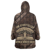 Chinua Achebe Kid Wearable Blanket Hoodie with Tribal Symbol Design, The Storyteller Quote and Africa Wrote Back - Wonder Print Shop