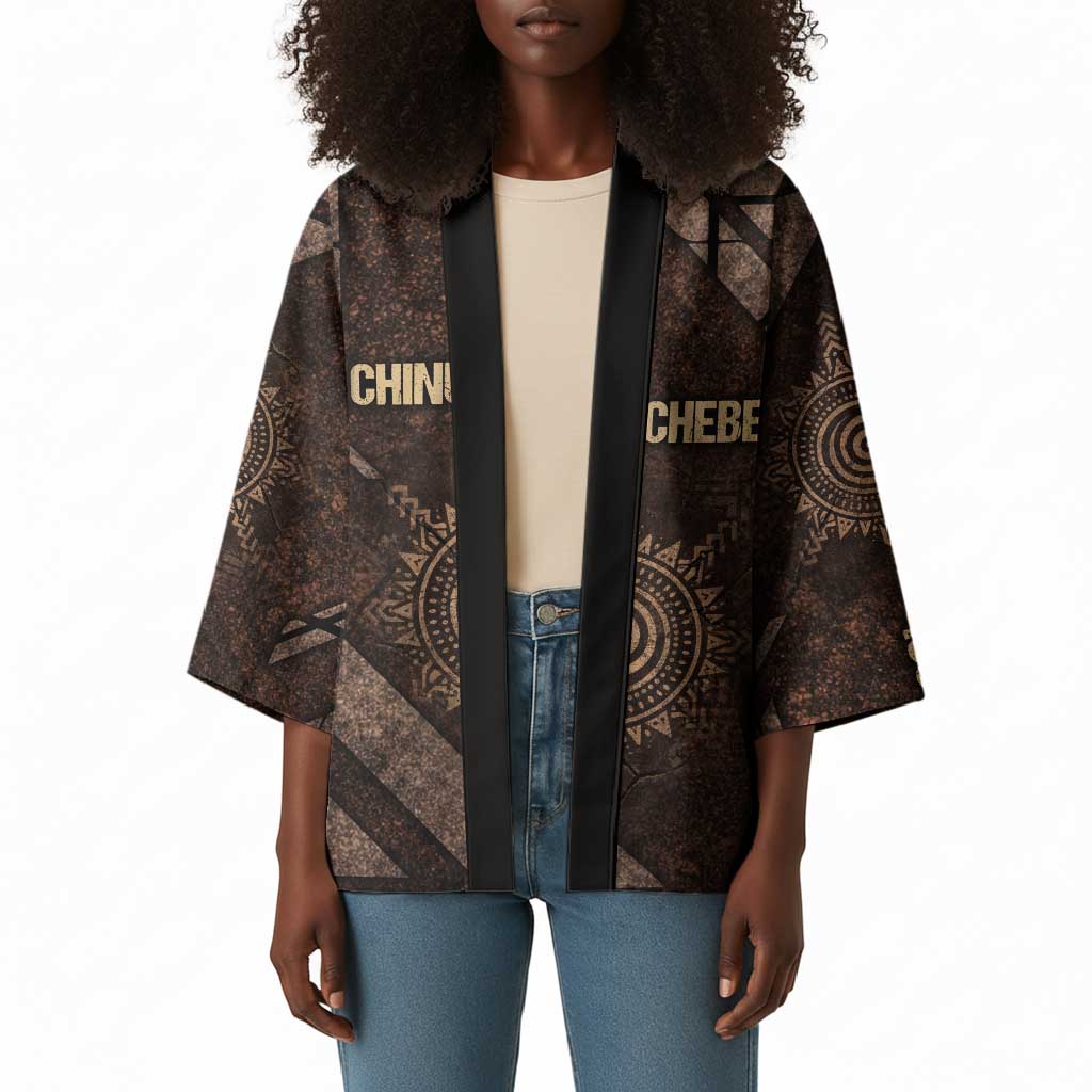 Chinua Achebe Kimono with Tribal Symbol Design, The Storyteller Quote and Africa Wrote Back - Wonder Print Shop