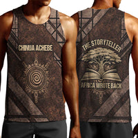 Chinua Achebe Men Tank Top with Tribal Symbol Design, The Storyteller Quote and Africa Wrote Back - Wonder Print Shop