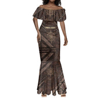 Chinua Achebe Mermaid Dress with Tribal Symbol Design, The Storyteller Quote and Africa Wrote Back - Wonder Print Shop