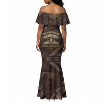 Chinua Achebe Mermaid Dress with Tribal Symbol Design, The Storyteller Quote and Africa Wrote Back - Wonder Print Shop