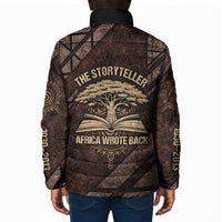Chinua Achebe Padded Jacket with Tribal Symbol Design, The Storyteller Quote and Africa Wrote Back - Wonder Print Shop