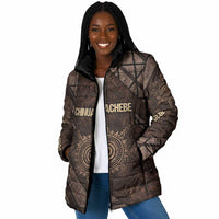 Chinua Achebe Padded Jacket with Tribal Symbol Design, The Storyteller Quote and Africa Wrote Back - Wonder Print Shop