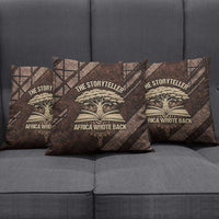 Chinua Achebe Pillow Cover with Tribal Symbol Design, The Storyteller Quote and Africa Wrote Back - Wonder Print Shop