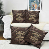 Chinua Achebe Pillow Cover with Tribal Symbol Design, The Storyteller Quote and Africa Wrote Back - Wonder Print Shop