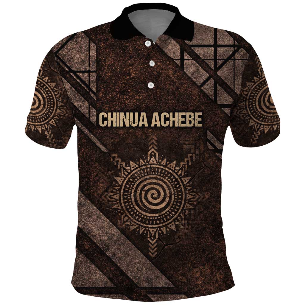 Chinua Achebe Polo Shirt with Tribal Symbol Design, The Storyteller Quote and Africa Wrote Back - Wonder Print Shop
