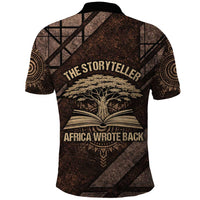 Chinua Achebe Polo Shirt with Tribal Symbol Design, The Storyteller Quote and Africa Wrote Back - Wonder Print Shop