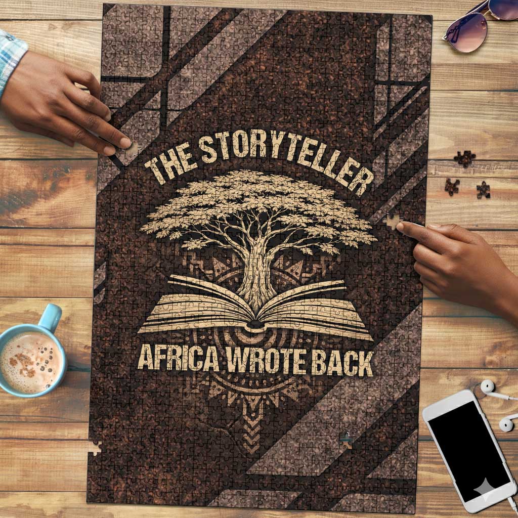 Chinua Achebe Puzzle with Tribal Symbol Design, The Storyteller Quote and Africa Wrote Back - Wonder Print Shop