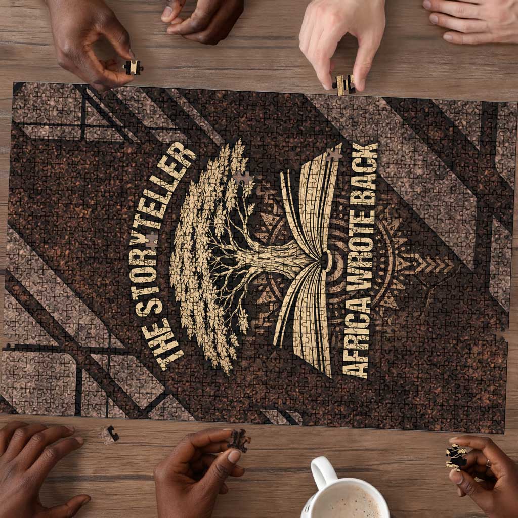 Chinua Achebe Puzzle with Tribal Symbol Design, The Storyteller Quote and Africa Wrote Back - Wonder Print Shop