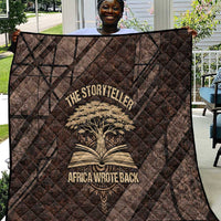 Chinua Achebe Quilt with Tribal Symbol Design, The Storyteller Quote and Africa Wrote Back - Wonder Print Shop