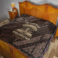 Chinua Achebe Quilt with Tribal Symbol Design, The Storyteller Quote and Africa Wrote Back - Wonder Print Shop