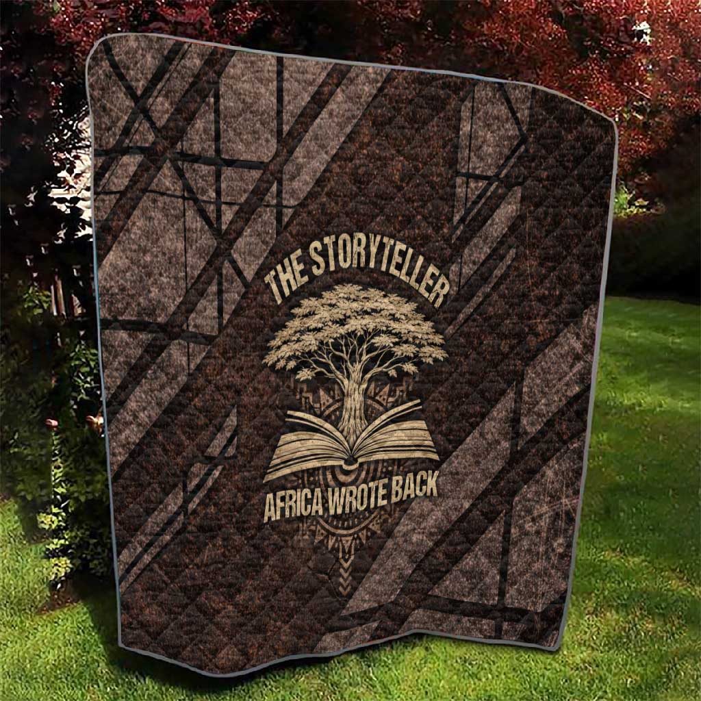Chinua Achebe Quilt with Tribal Symbol Design, The Storyteller Quote and Africa Wrote Back - Wonder Print Shop