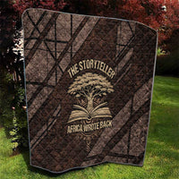 Chinua Achebe Quilt with Tribal Symbol Design, The Storyteller Quote and Africa Wrote Back - Wonder Print Shop