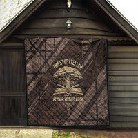 Chinua Achebe Quilt with Tribal Symbol Design, The Storyteller Quote and Africa Wrote Back - Wonder Print Shop