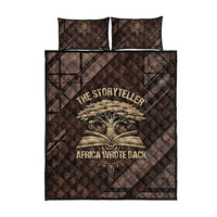 Chinua Achebe Quilt Bed Set with Tribal Symbol Design, The Storyteller Quote and Africa Wrote Back - Wonder Print Shop