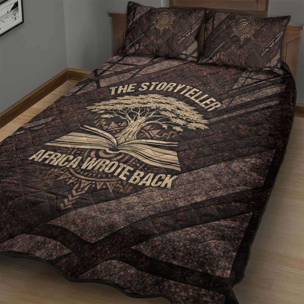 Chinua Achebe Quilt Bed Set with Tribal Symbol Design, The Storyteller Quote and Africa Wrote Back - Wonder Print Shop