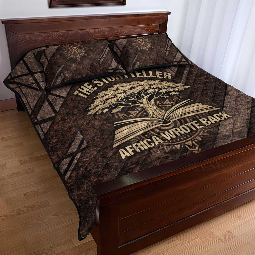 Chinua Achebe Quilt Bed Set with Tribal Symbol Design, The Storyteller Quote and Africa Wrote Back - Wonder Print Shop