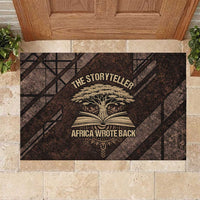 Chinua Achebe Rubber Doormat with Tribal Symbol Design, The Storyteller Quote and Africa Wrote Back - Wonder Print Shop
