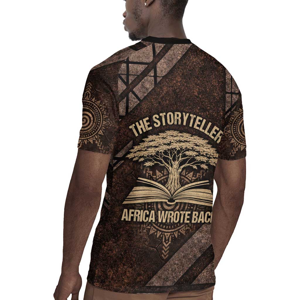 Chinua Achebe Rugby Jersey with Tribal Symbol Design, The Storyteller Quote and Africa Wrote Back - Wonder Print Shop