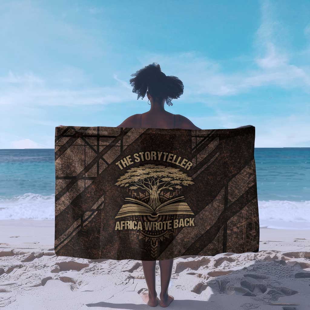 Chinua Achebe Sarong with Tribal Symbol Design, The Storyteller Quote and Africa Wrote Back - Wonder Print Shop