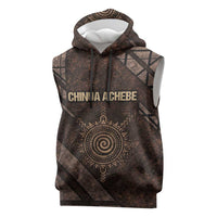 Chinua Achebe Sleeveless Hoodie with Tribal Symbol Design, The Storyteller Quote and Africa Wrote Back - Wonder Print Shop