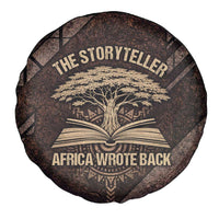Chinua Achebe Spare Tire Cover with Tribal Symbol Design, The Storyteller Quote and Africa Wrote Back - Wonder Print Shop