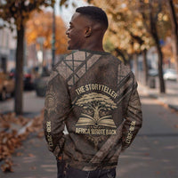 Chinua Achebe Sweatshirt with Tribal Symbol Design, The Storyteller Quote and Africa Wrote Back - Wonder Print Shop