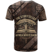 Chinua Achebe T shirt with Tribal Symbol Design, The Storyteller Quote and Africa Wrote Back - Wonder Print Shop
