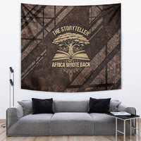 Chinua Achebe Tapestry with Tribal Symbol Design, The Storyteller Quote and Africa Wrote Back - Wonder Print Shop