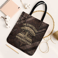 Chinua Achebe Tote Bag with Tribal Symbol Design, The Storyteller Quote and Africa Wrote Back - Wonder Print Shop