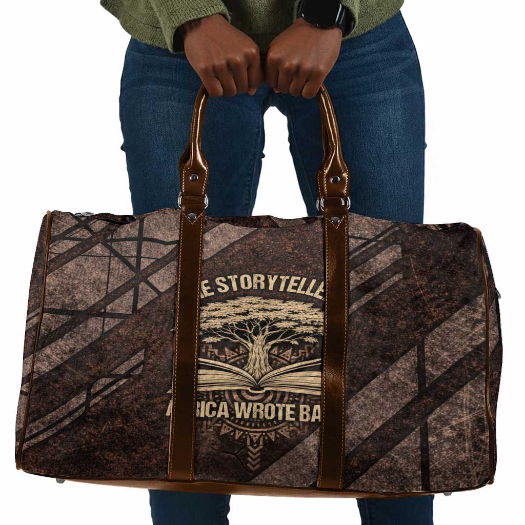 Chinua Achebe Travel Bag with Tribal Symbol Design, The Storyteller Quote and Africa Wrote Back - Wonder Print Shop